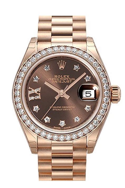 rose gold rolex watches ladies|Rolex lady Datejust 28.